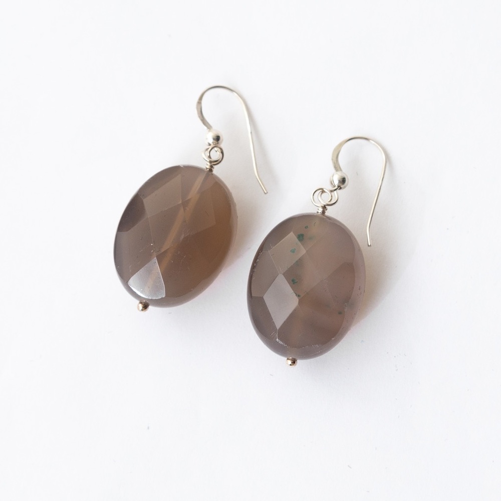 Jay King natural agate drop style earrings sterling silver